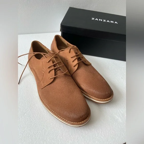 Zanzara Men's Homer OxfordIn Cognac Color Size 11 Brand New White Box